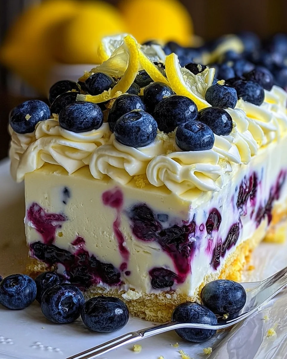 No-Bake Lemon dazzling Blueberry cream Cake 20 No-Bake Lemon dazzling Blueberry cream Cake