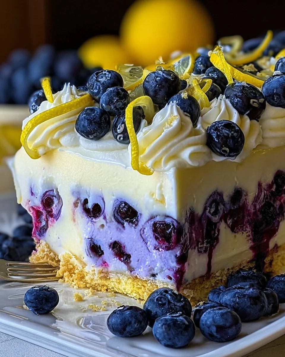 No-Bake Lemon dazzling Blueberry cream Cake 19 No-Bake