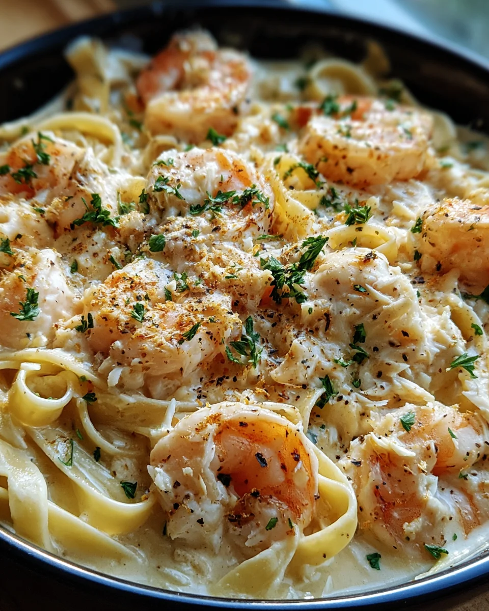 One Pot Shrimp and Crab Alfredo 20 One
