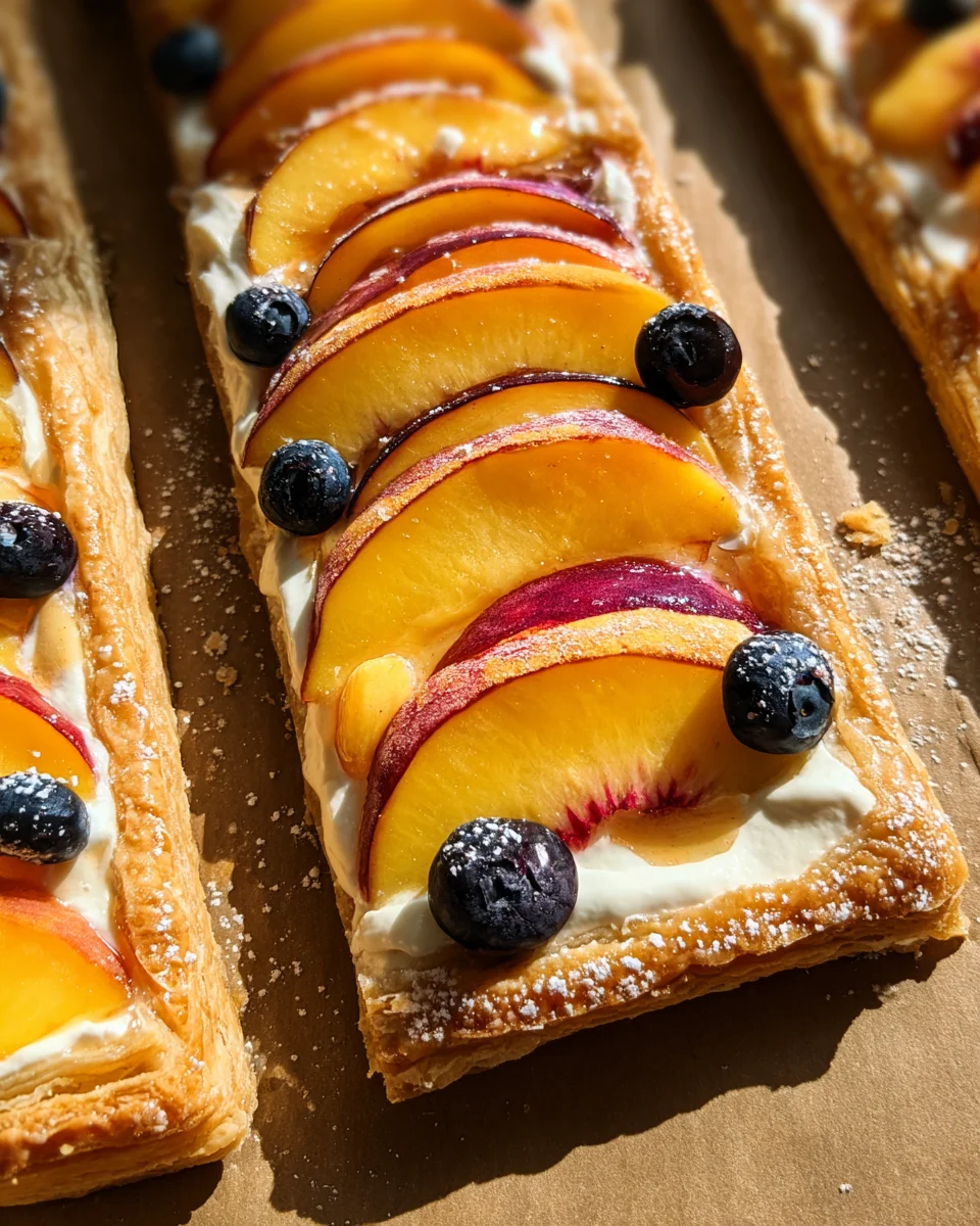Peaches and Cream Puff Pastry Tart 18 Peaches