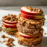 Peanut Butter Apple Sandwiches with Granola 16 Peanut Butter Apple Sandwiches with Granola