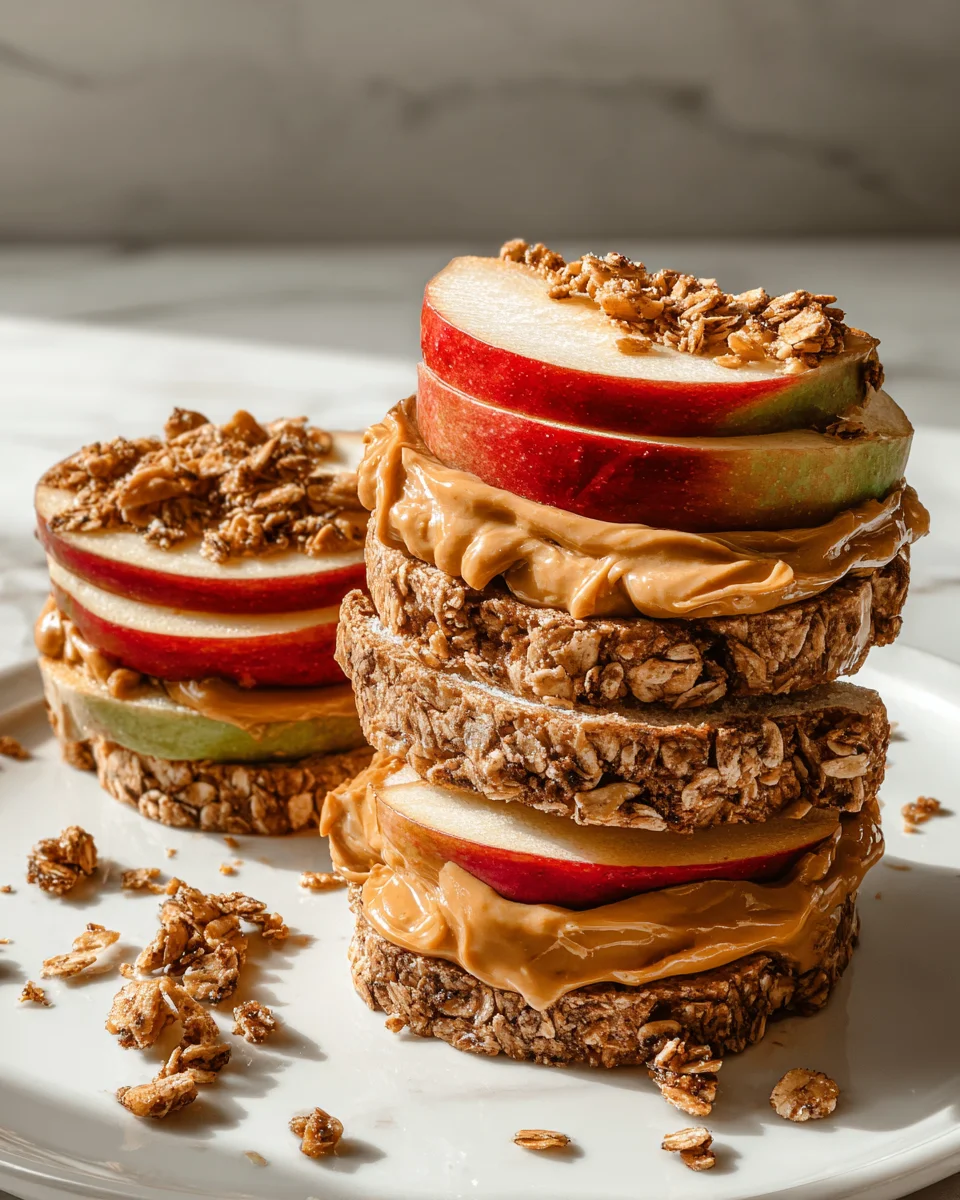 Peanut Butter Apple Sandwiches with Granola 27 Peanut Butter Apple Sandwiches with Granola