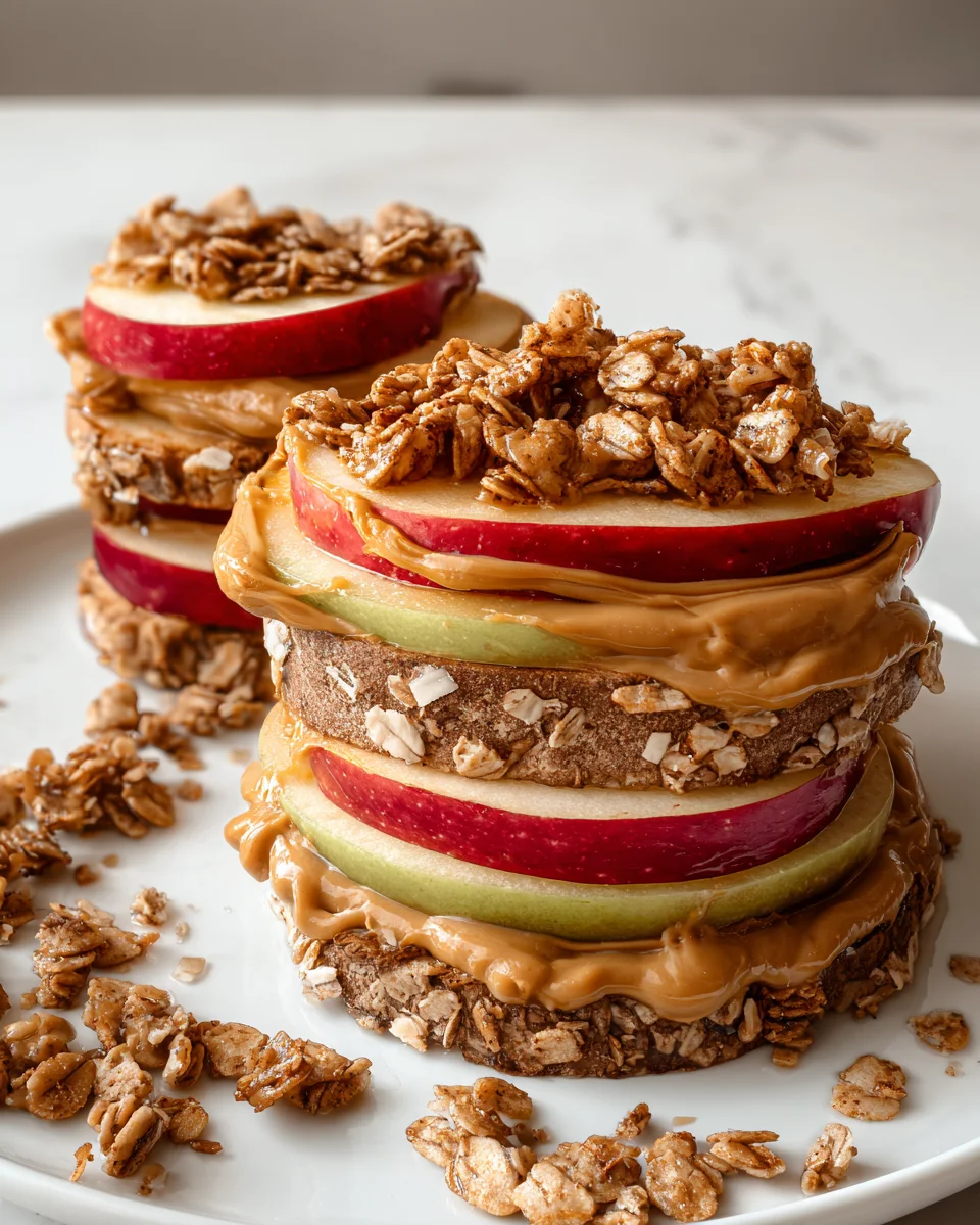 Peanut Butter Apple Sandwiches with Granola 15 Peanut