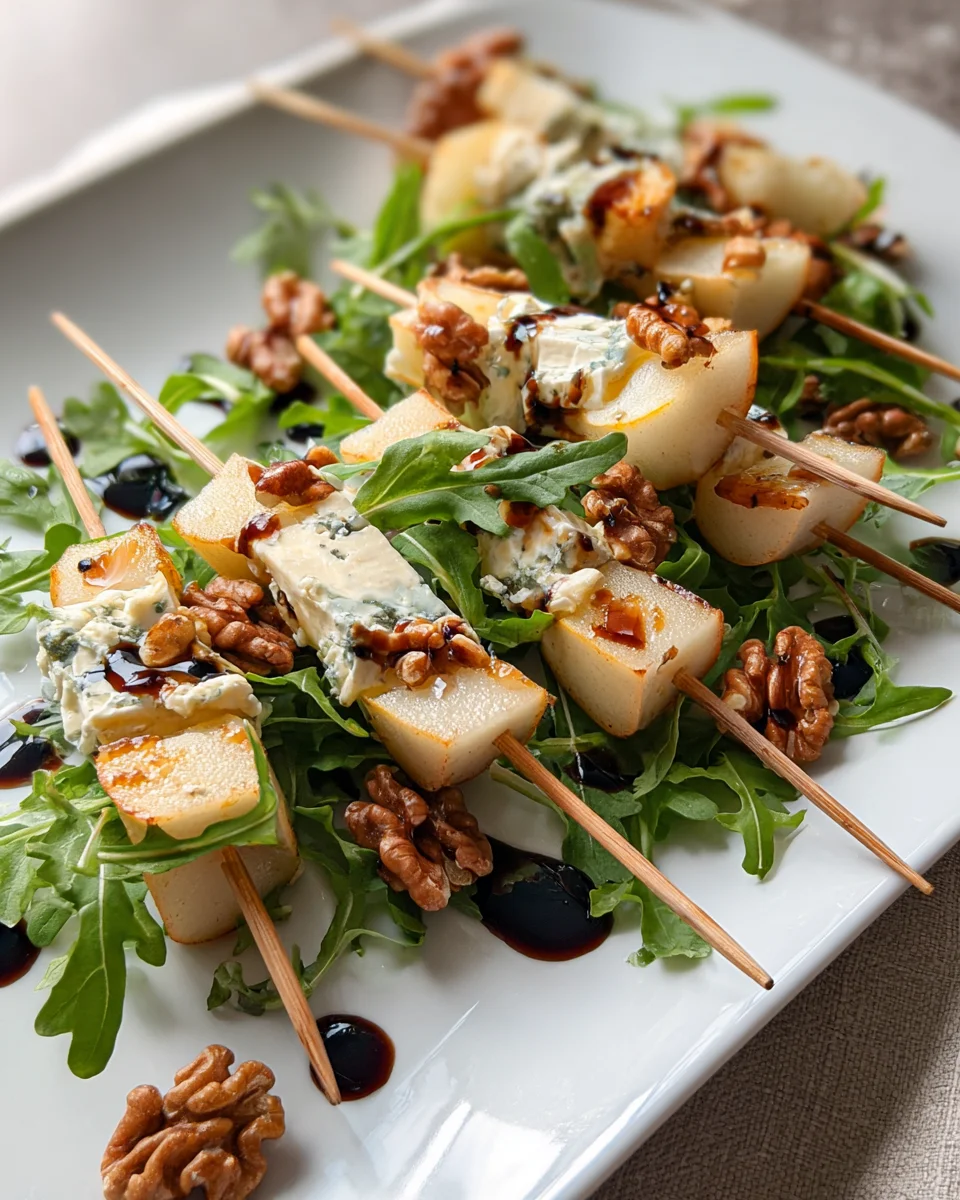 Pear & Brie Cheese Salad Skewers