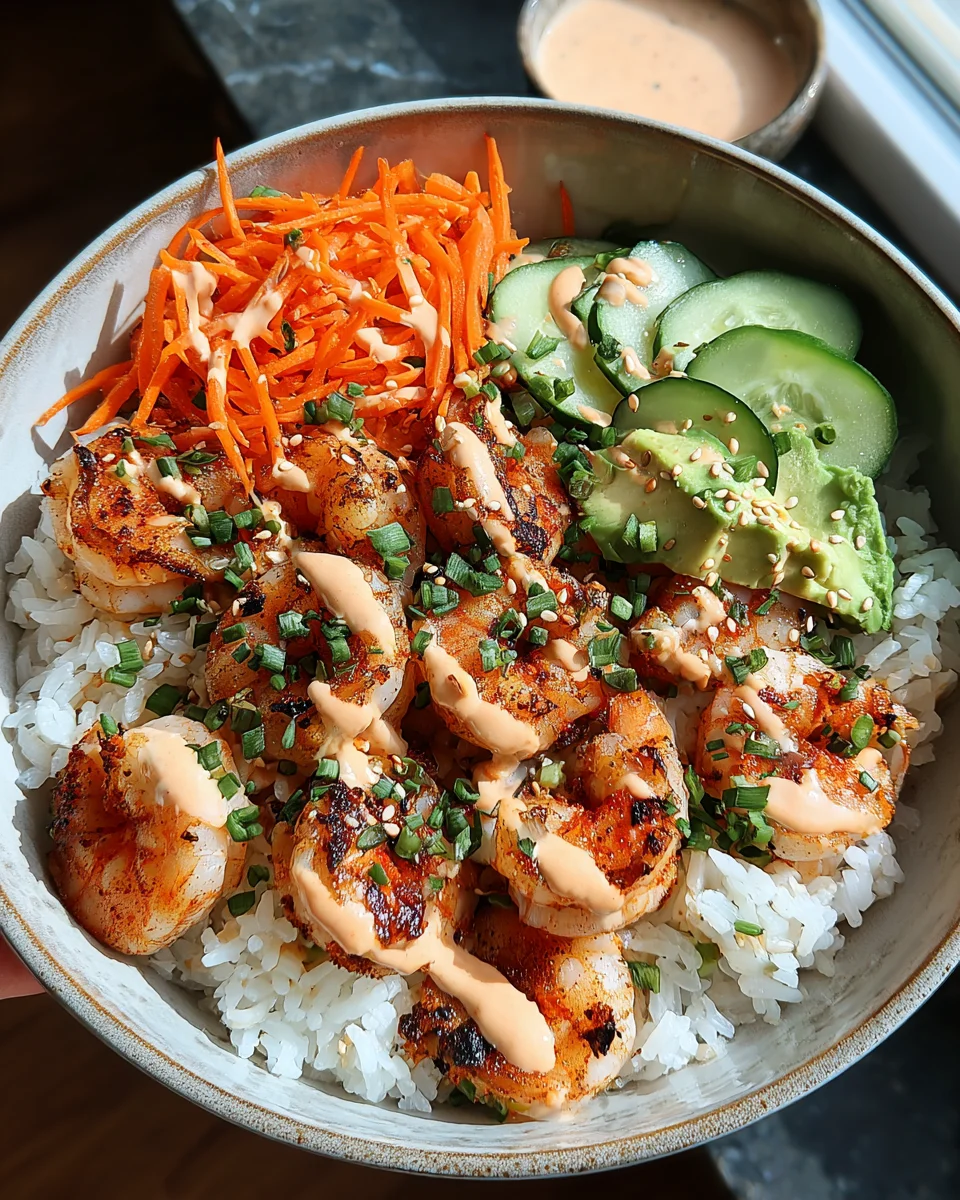 Shrimp Rice Bowls with Spicy Mayo
