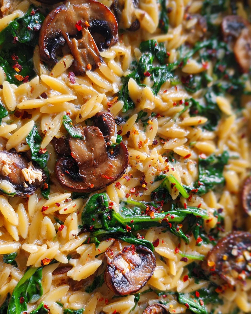 Spinach Mushroom Orzo 20 Spinach