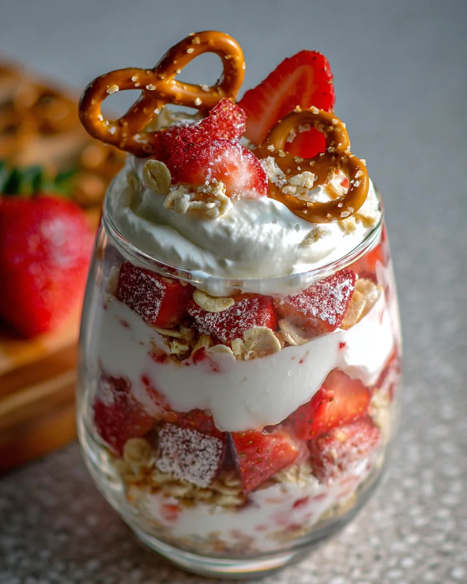 Strawberry Pretzel Salad Parfaits 25 Strawberry Pretzel Salad Parfaits