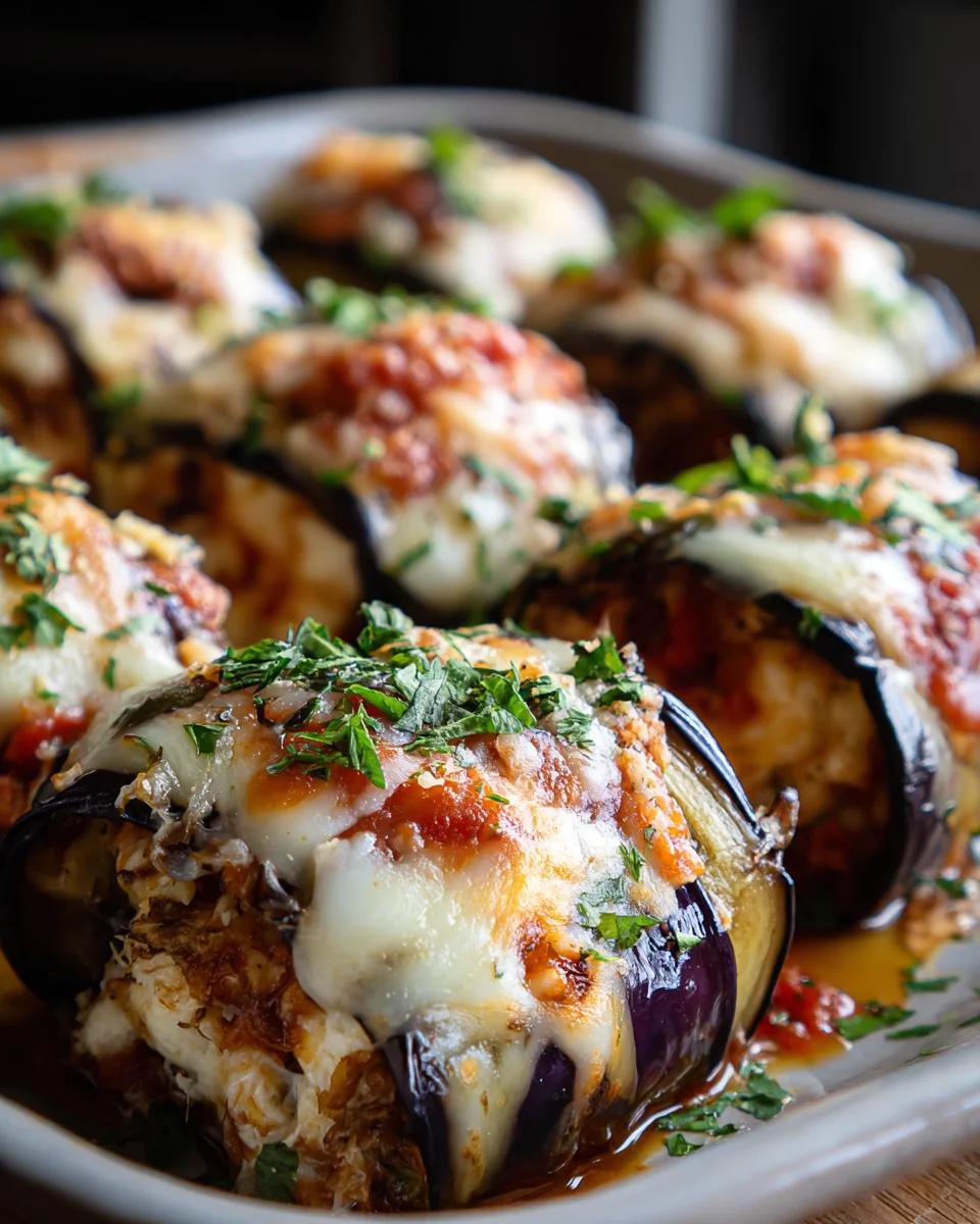 Cheesy Eggplant Rolls