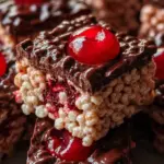 Chocolate Covered Cherry Rice Krispies Treats
