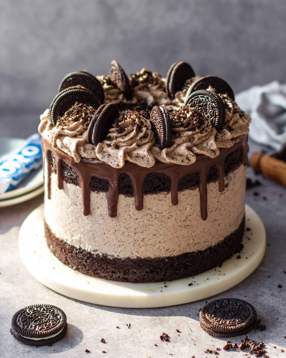 Cookies and Cream Cake with Coffee Oreo Buttercream 29 Cookies