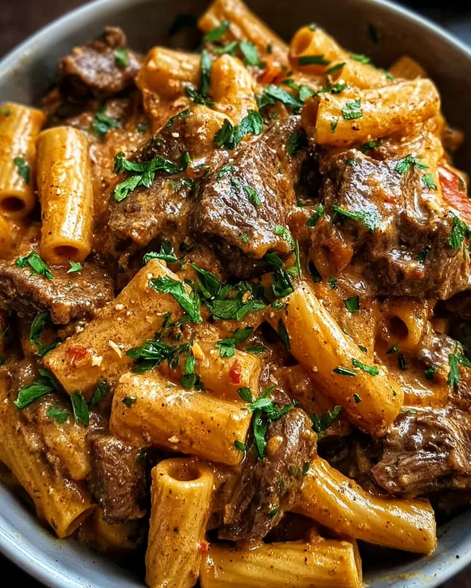 Creamy Garlic Beef Pasta 29 Creamy Garlic Beef Pasta