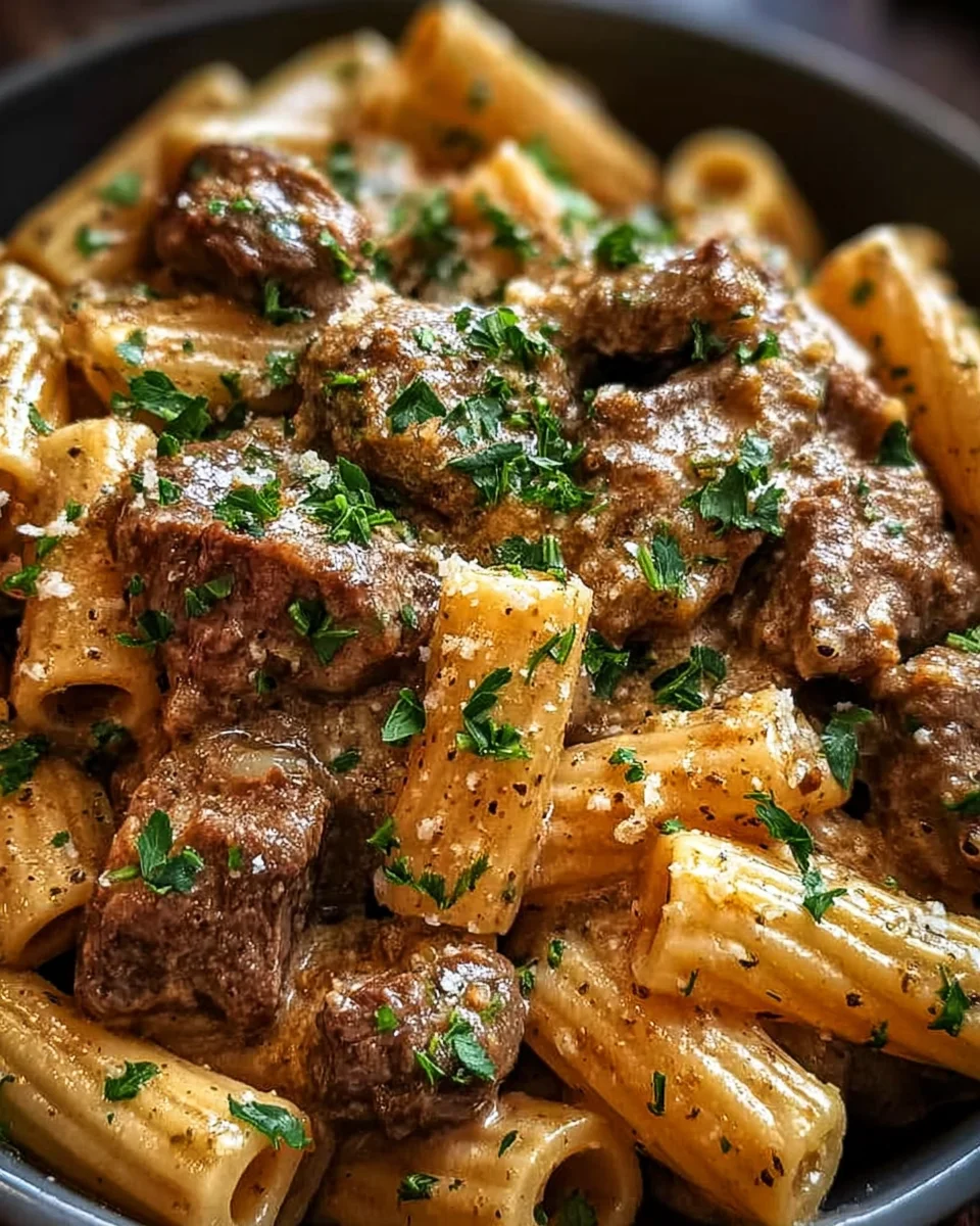 Creamy Garlic Beef Pasta 17 Creamy