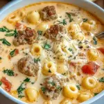 Creamy Parmesan Italian Sausage Ditalini Soup