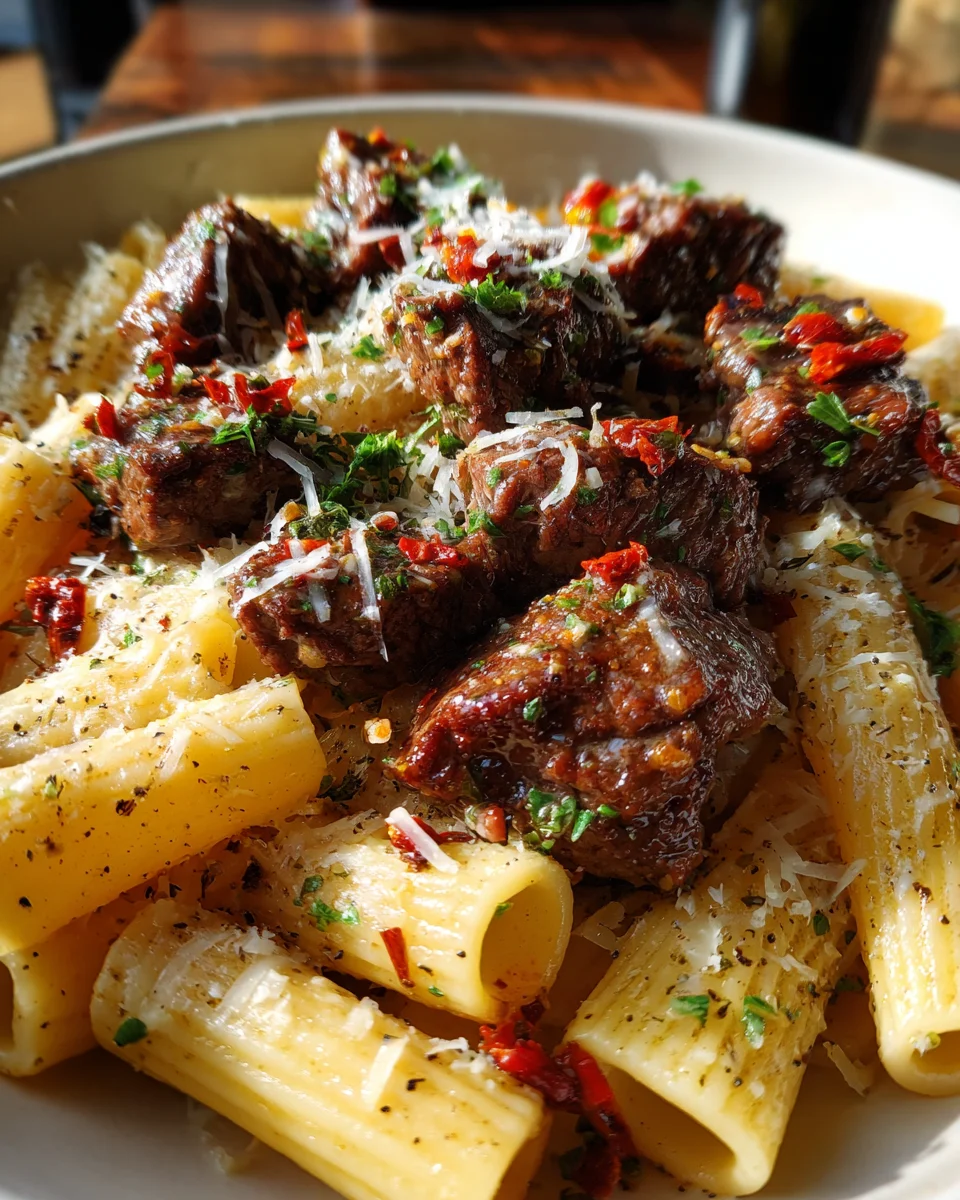 Garlic Butter Steak Tips with Cheesy Rigatoni 25 Garlic Butter Steak Tips with Cheesy Rigatoni