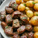 Garlic Steak Bites and Potatoes