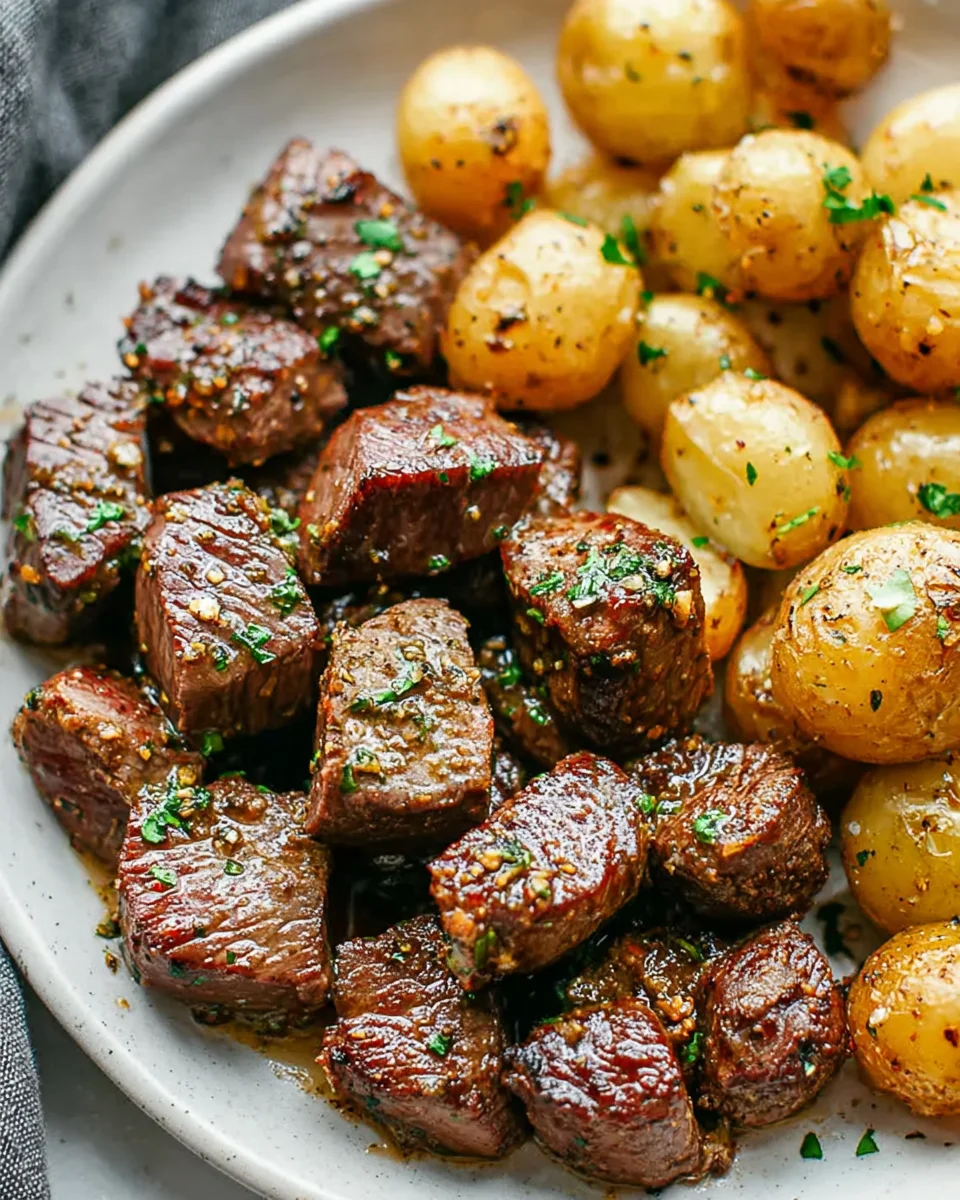 Garlic Steak Bites and Potatoes 25 Garlic Steak Bites and Potatoes