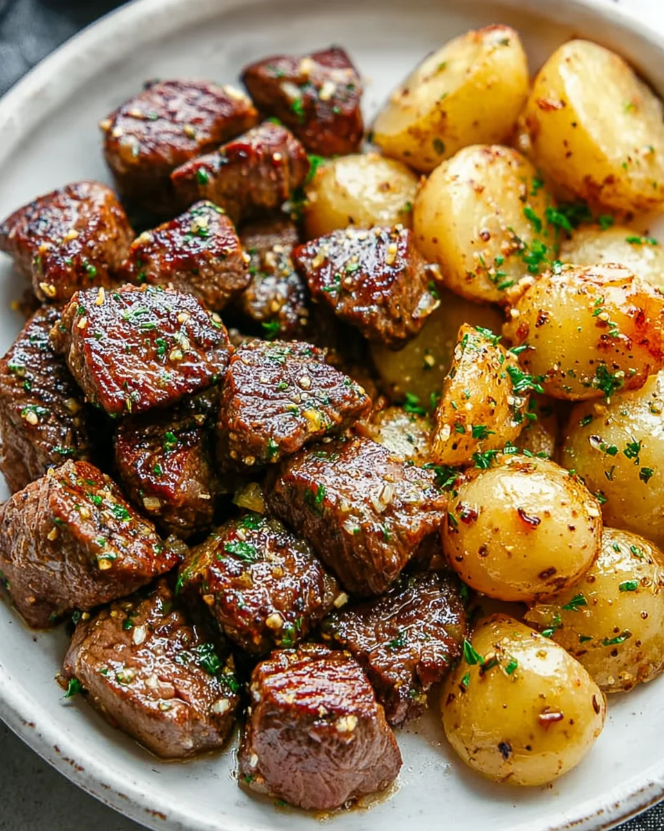 Garlic Steak Bites and Potatoes 19 Garlic