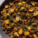Ground Beef and Brussels Sprouts