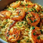 Shrimp Orzo in Lemon Garlic Sauce