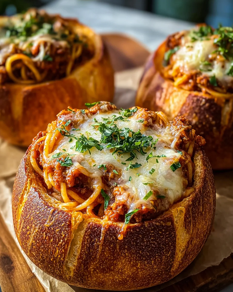 Spaghetti Garlic Bread Bowls 31 Spaghetti