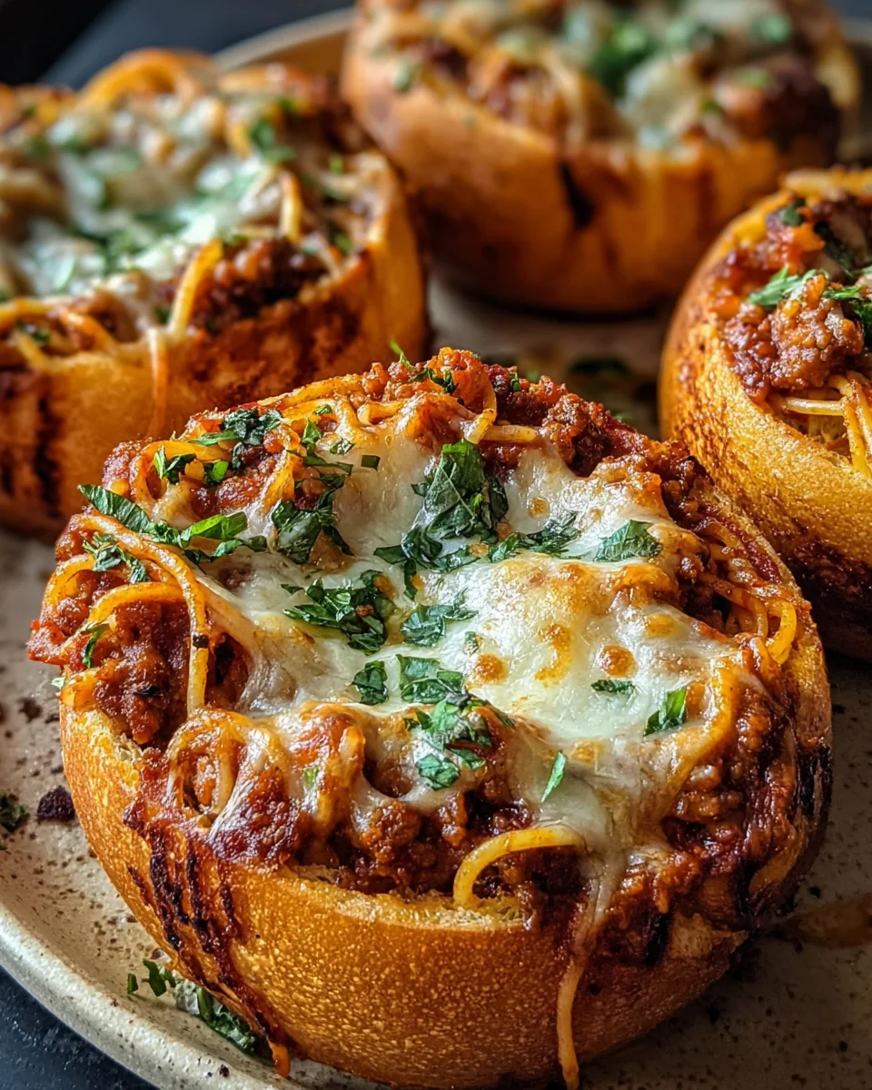Spaghetti Garlic Bread Bowls 32 Spaghetti