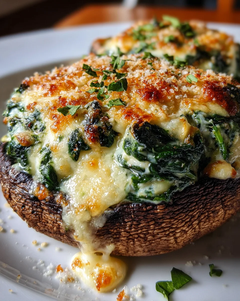 Spinach and Cheese Stuffed Portobello Mushroom 23 Spinach and Cheese Stuffed Portobello Mushroom