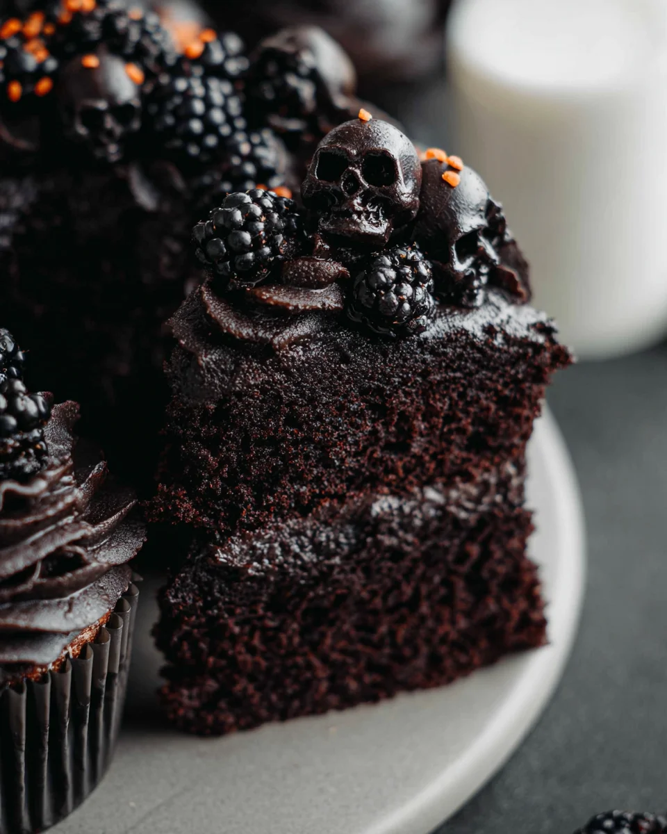 Spooky Black Velvet Halloween Cake