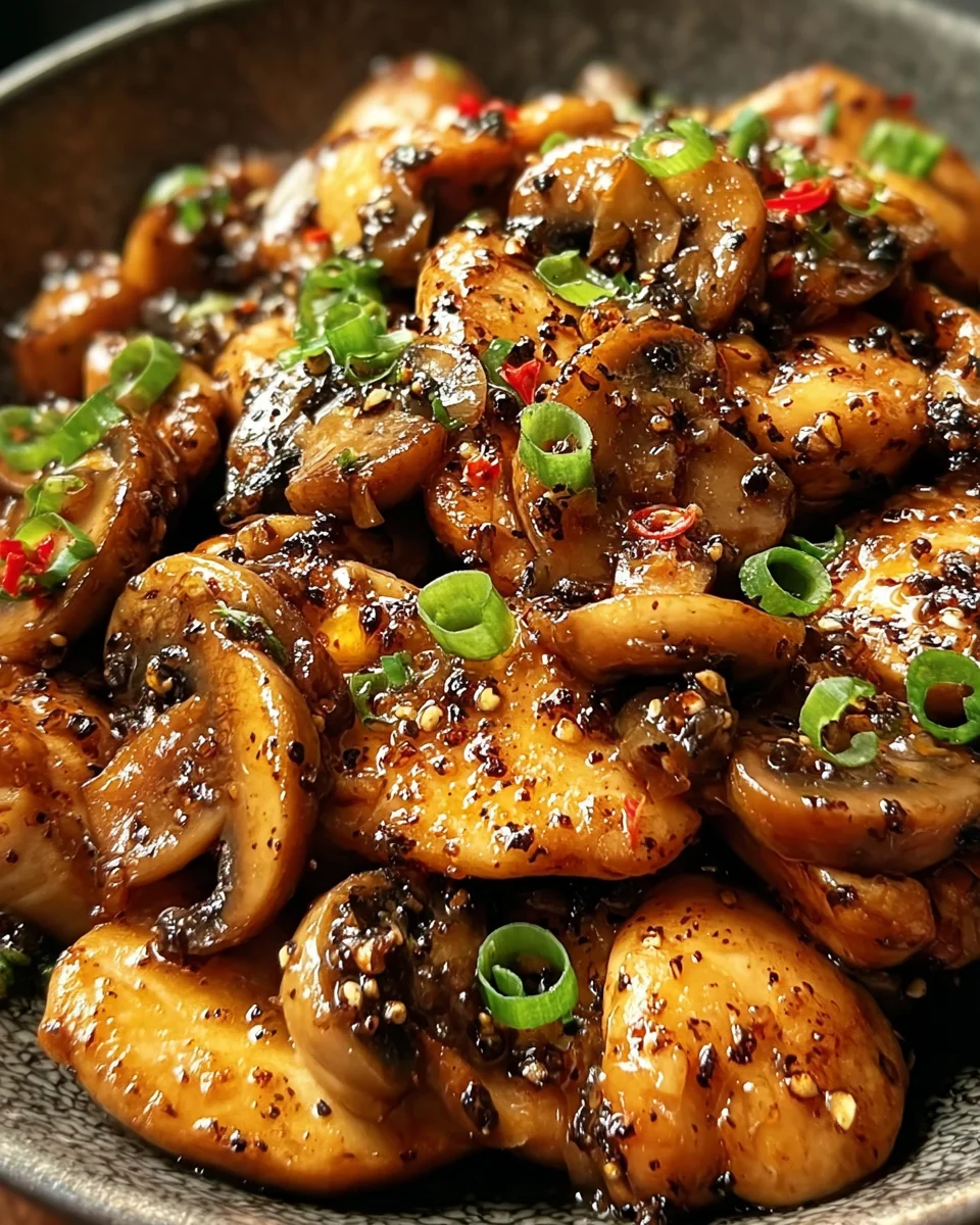 Black Pepper Chicken with Mushrooms 26 Black
