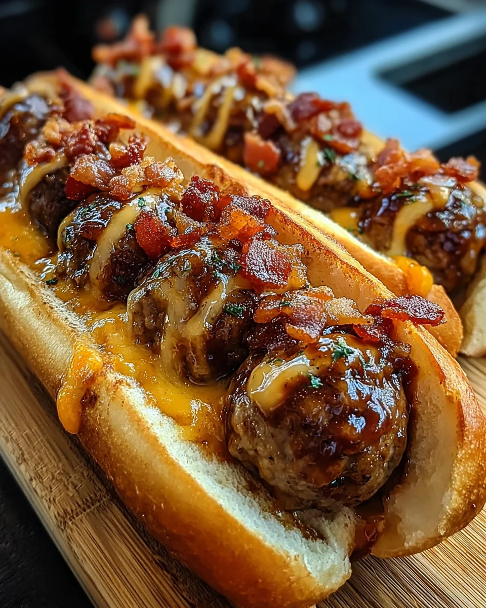 Bourbon BBQ Bacon Cheeseburger Meatball Subs Ready in 30 Minutes 26 Bourbon