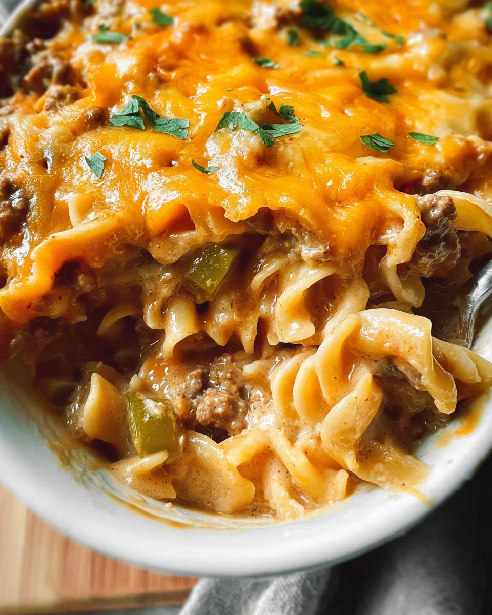 Cheesy Sour Cream Hamburger Hotdish 24 Cheesy