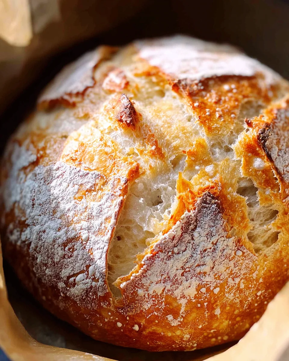 Dutch Oven No Knead Crusty Bread