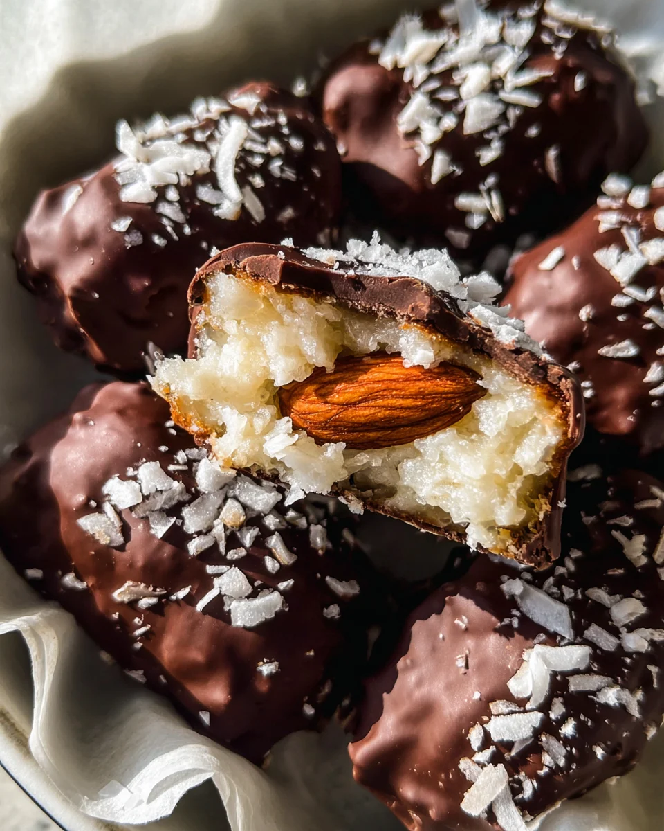 Homemade Almond Joys with Dark Chocolate 32 Homemade Almond Joys with Dark Chocolate