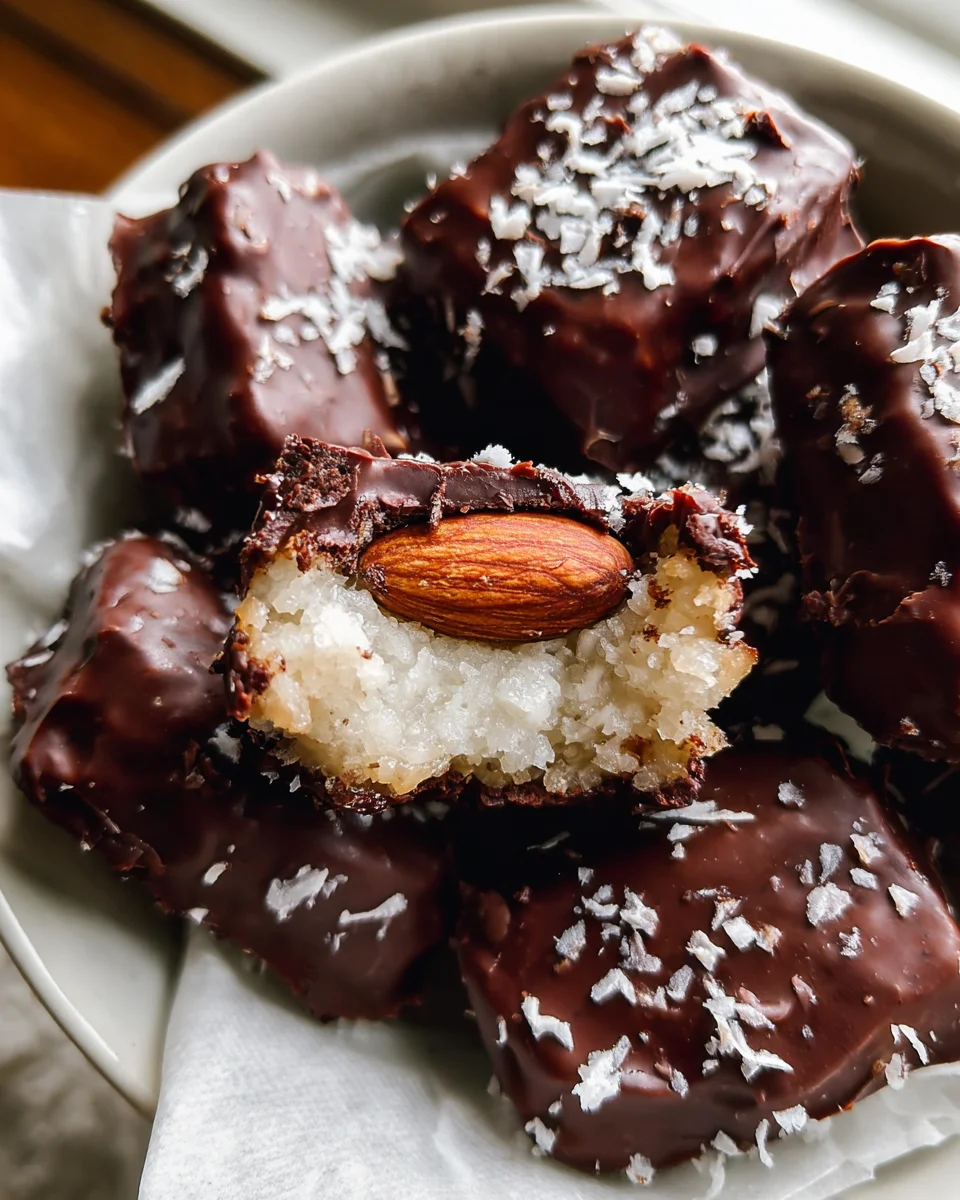 Homemade Almond Joys with Dark Chocolate 15 Homemade