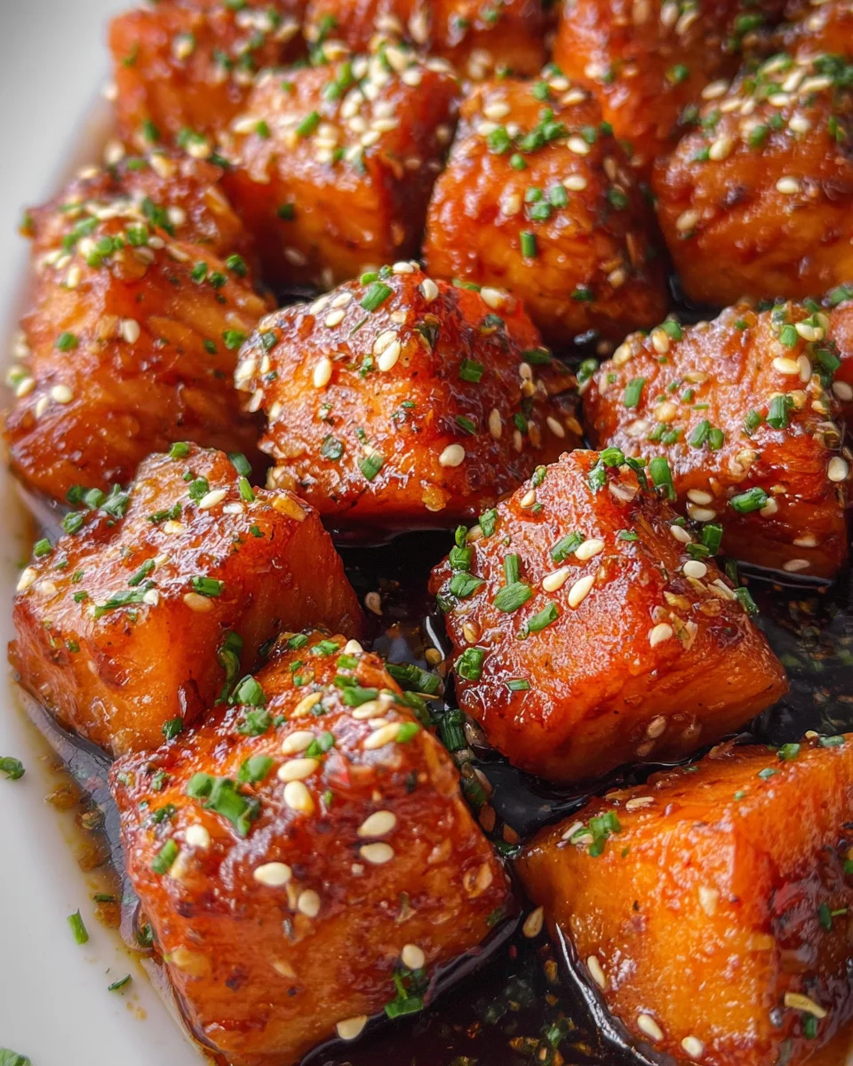 Honey Garlic Salmon Bites