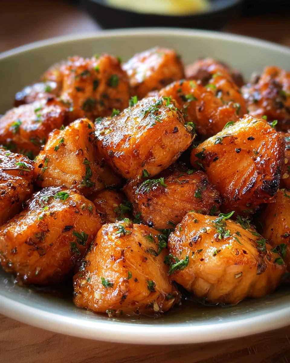 Hot Honey Salmon Bites 19 Hot Honey Salmon Bites