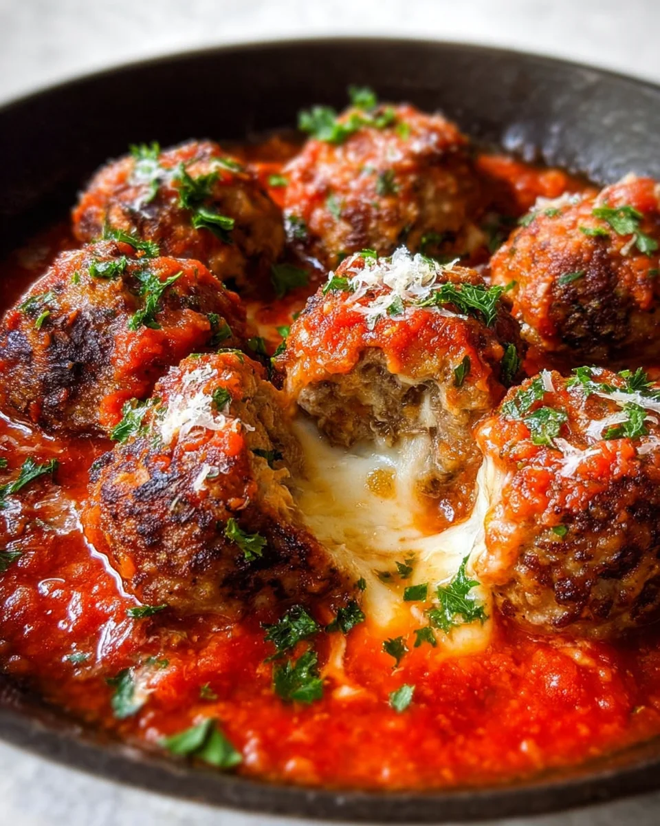 Mozzarella Stuffed Meatballs 24 Mozzarella