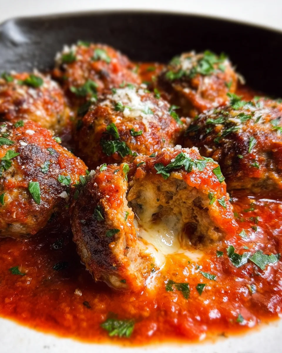 Mozzarella Stuffed Meatballs 25 Mozzarella