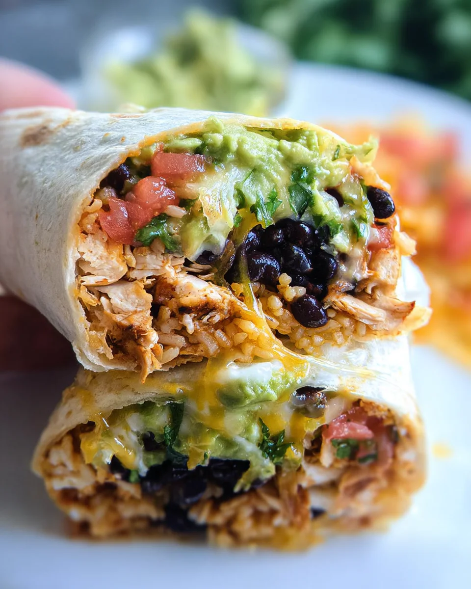 Seven Layer Chicken Burritos