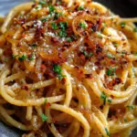 Caramelized Onion Pasta with Chili Oil
