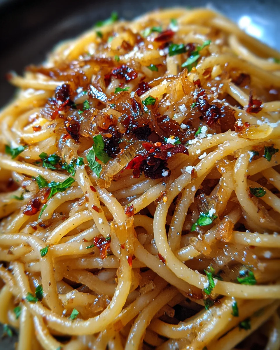 Caramelized Onion Pasta with Chili Oil 20 Caramelized
