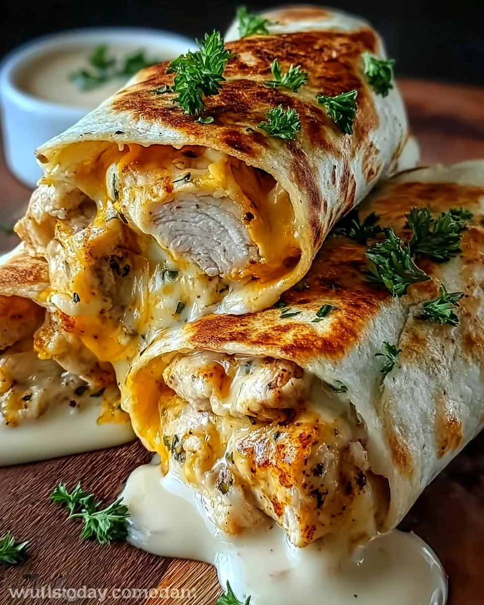 Cheesy Chicken Garlic Wraps