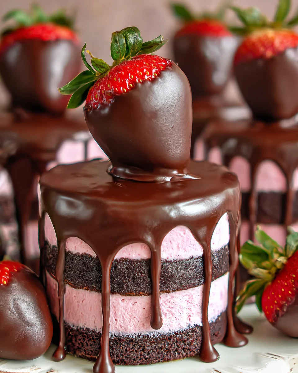 Chocolate-Covered Strawberry Mini Cakes 36 Chocolate-Covered