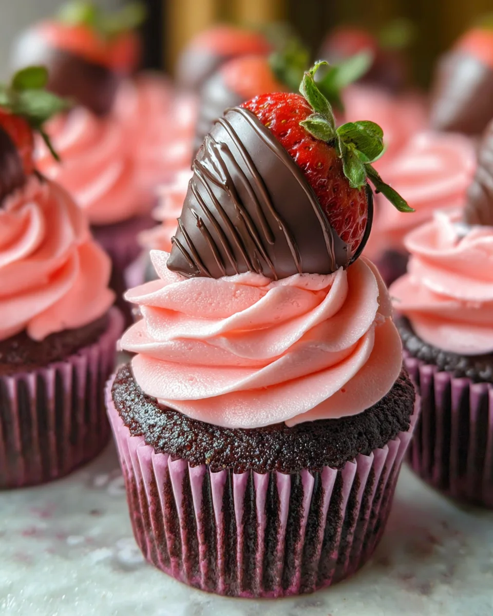Chocolate Covered Strawberry Cupcakes 29 Chocolate