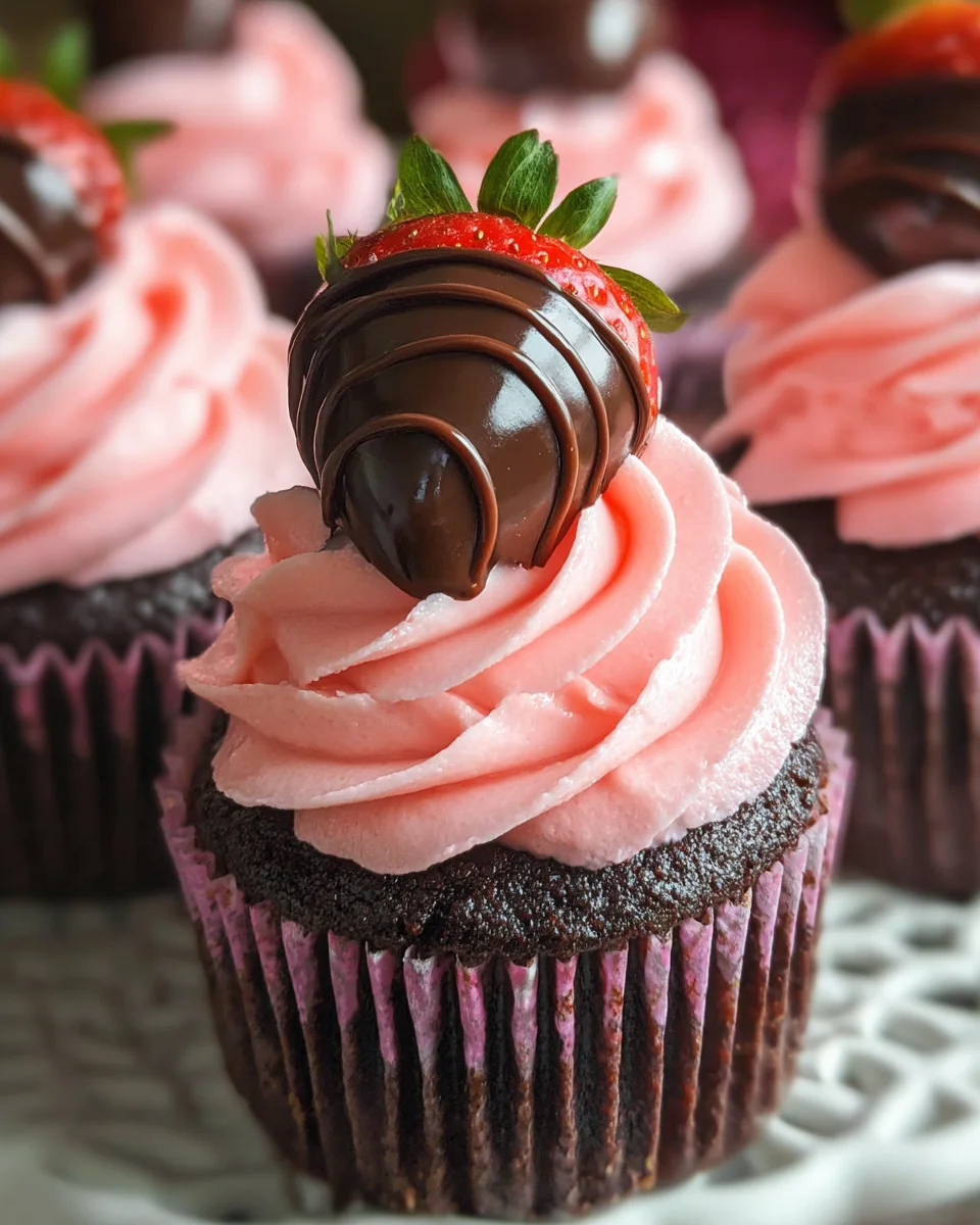 Chocolate Covered Strawberry Cupcakes 30 Chocolate