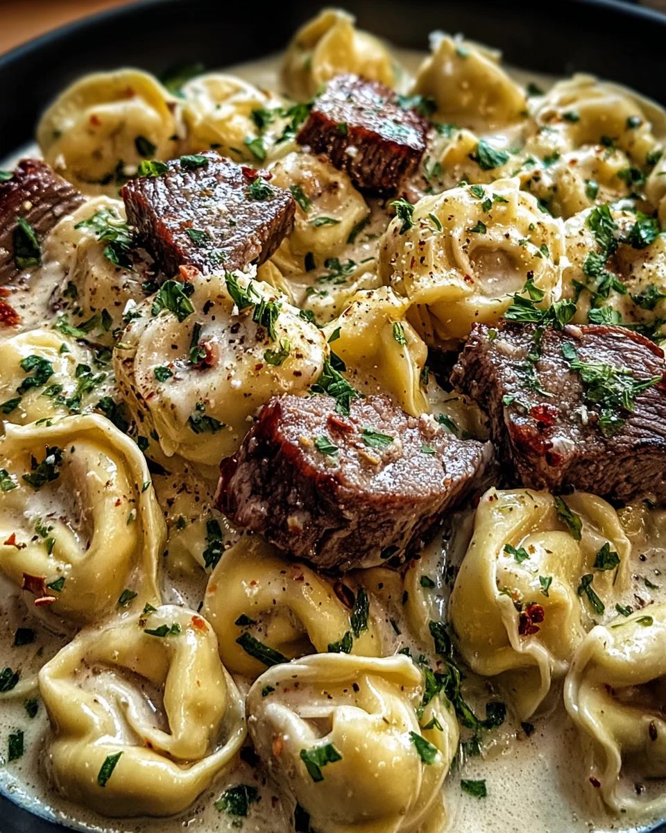 Cracked Garlic Steak Tortellini in Creamhouse Sauce Bliss