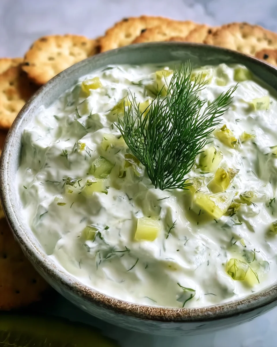Creamy Dill Pickle Cottage Cheese Dip