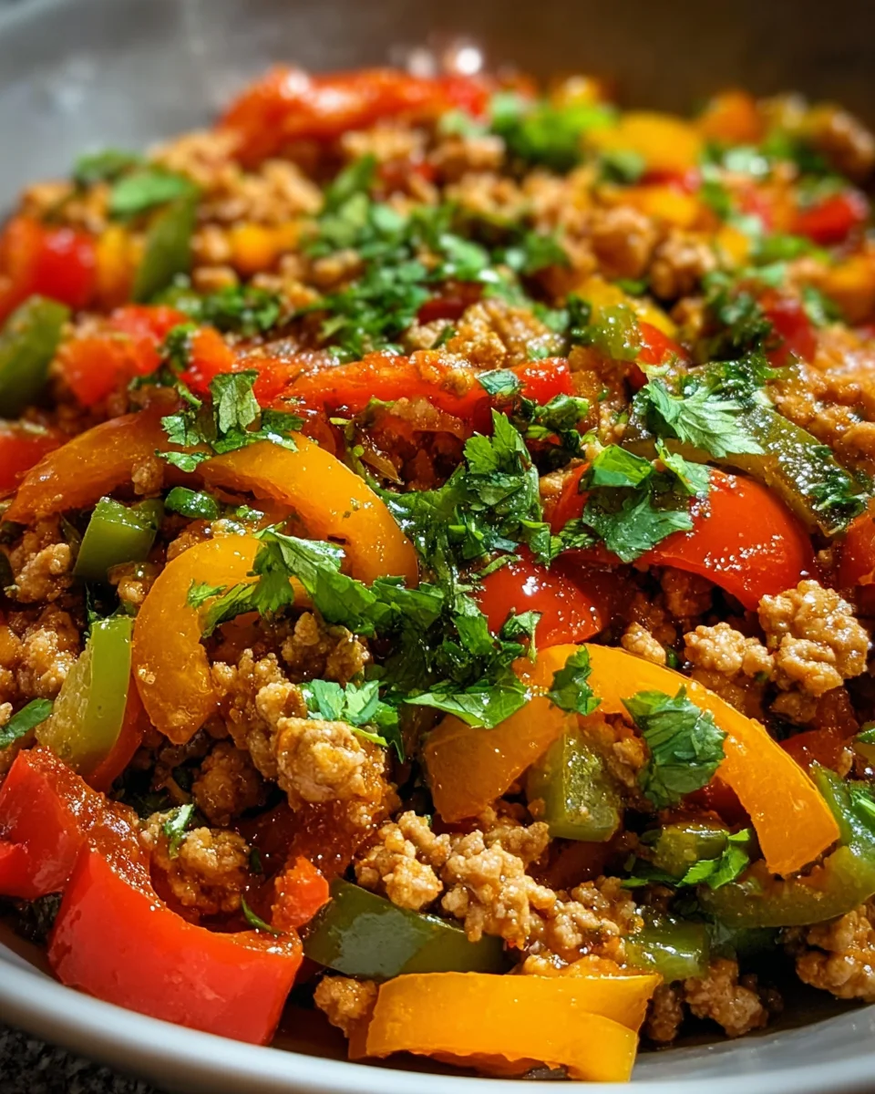 Ground Turkey and Peppers