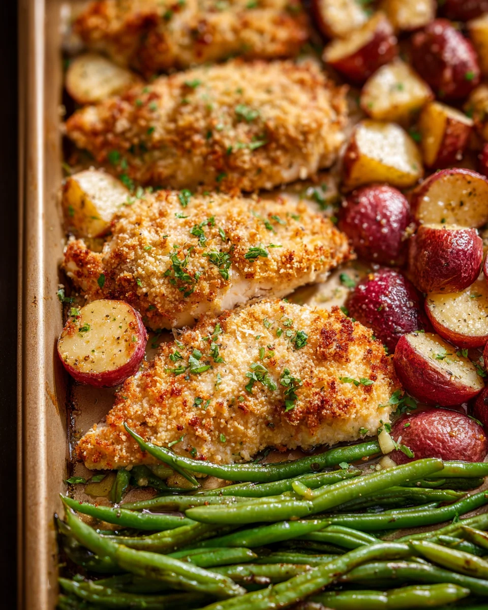 Parmesan Crusted Chicken Sheet Pan Dinner