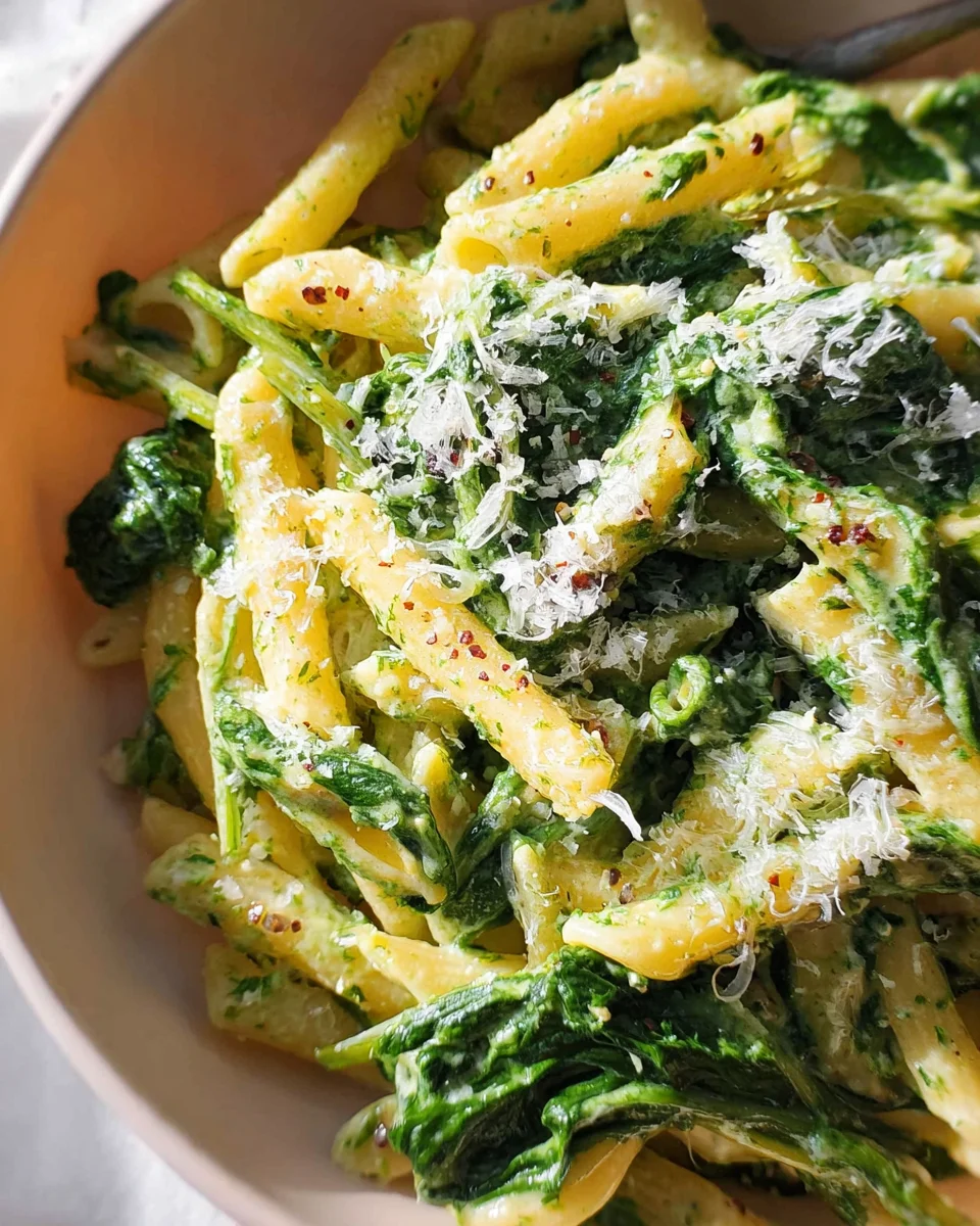 Pasta with Spinach Sauce