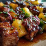 Pineapple BBQ Pork Skewers